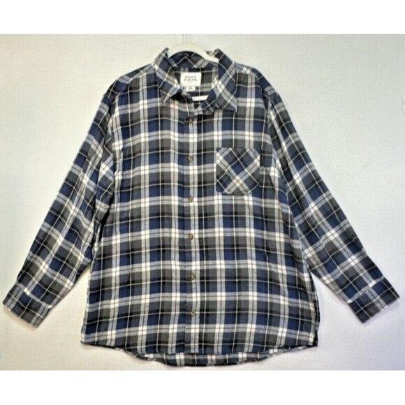 Field & Stream Mens Flannel Button Down Shirt Size 2XL Blue Gray Plaid - Picture 1 of 16